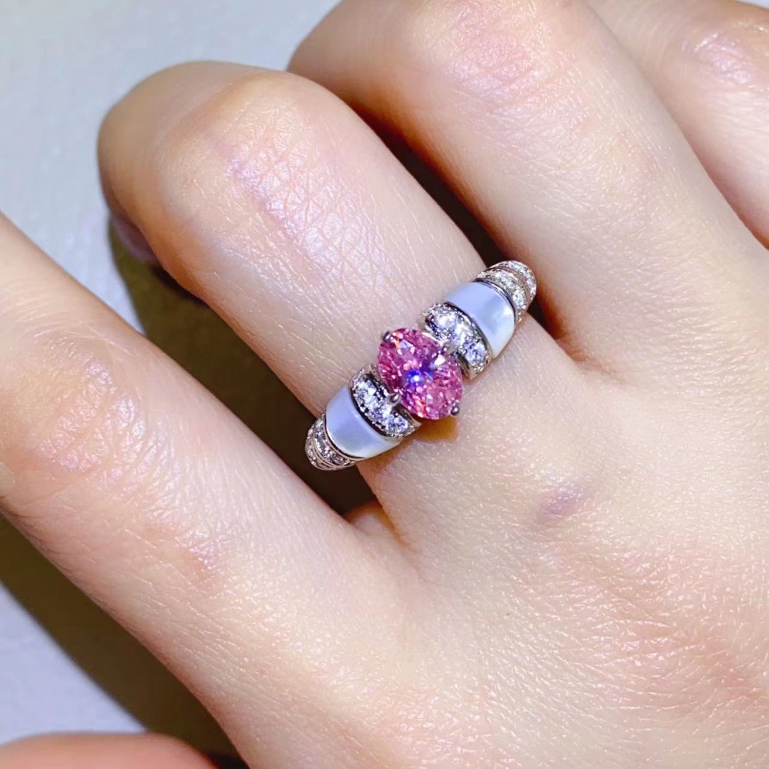 Bague en argent sterling 925 avec moissanite de 1 carat
