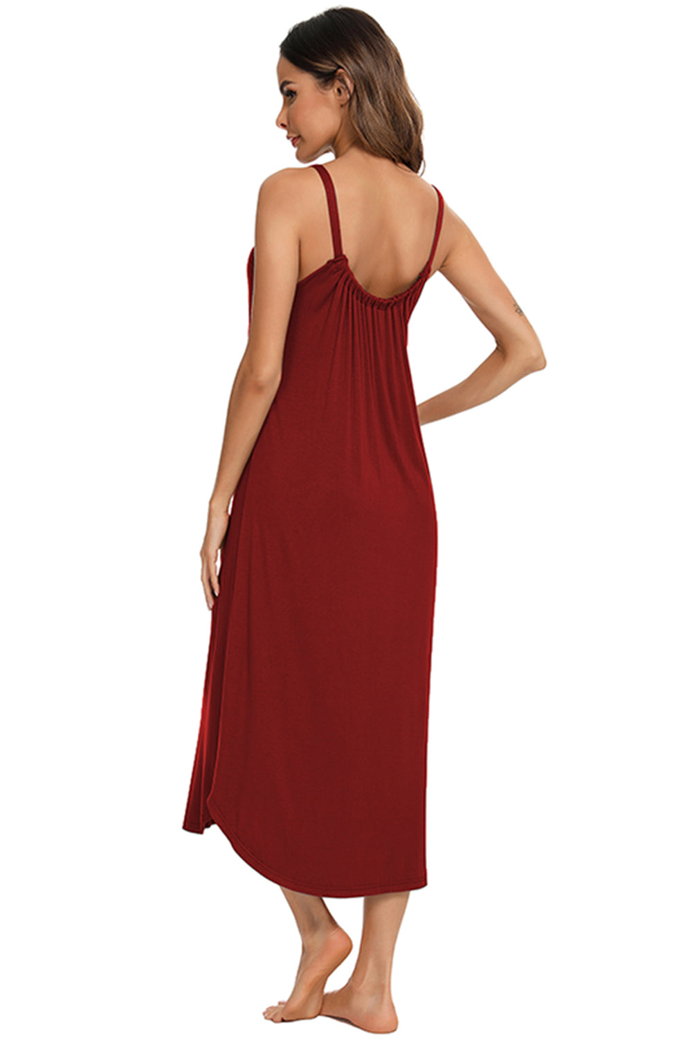 Robe midi décontractée à col en V