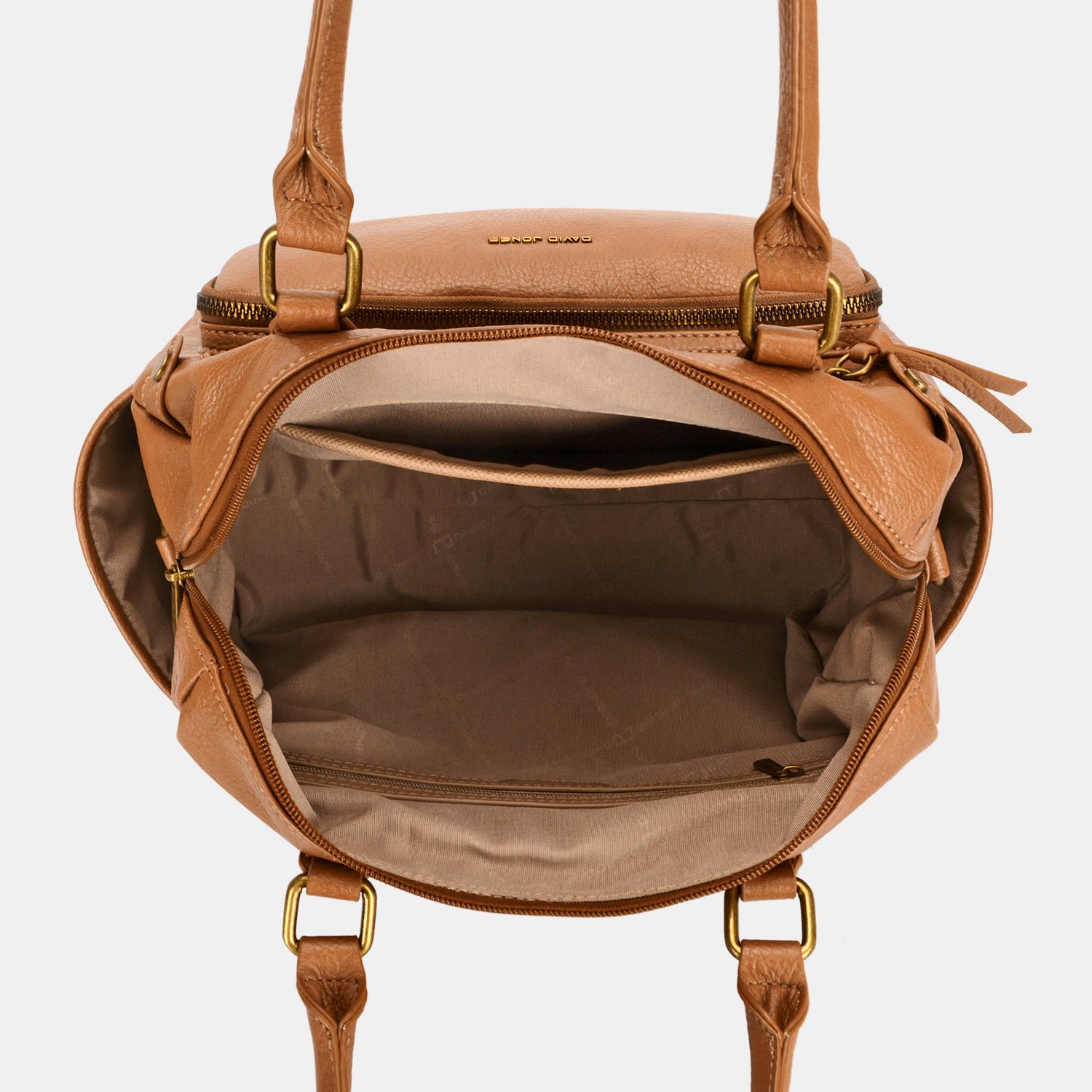 Sac à main en cuir PU à fermeture éclair David Jones