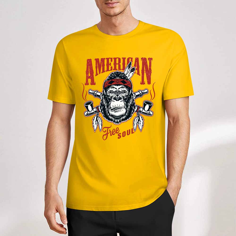 New 2025 Pure cotton short sleeved T-shirt Front print Multiple colors