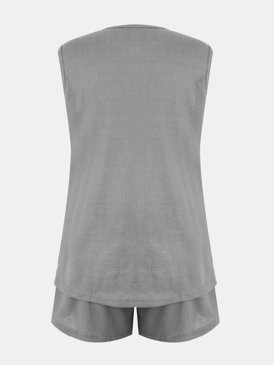 Ensemble haut et short crantés en tricot gaufré pleine grandeur