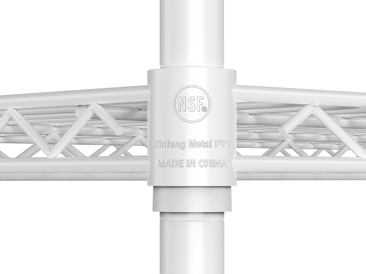 6 Tier Wire Shelving Unit 6000 LBS NSF Height Adjustable Metal Garage Storage Shelves with Wheels White