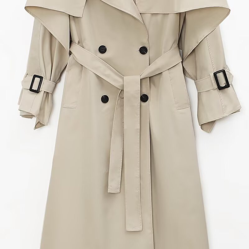 Casual Double-Breasted Windproof Trench Coat