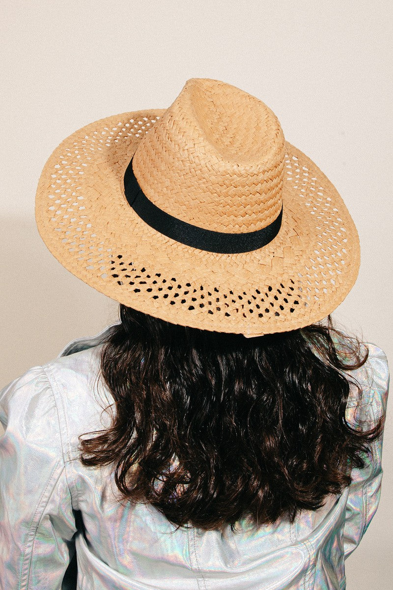 Chapeau de soleil en paille tressée Fame