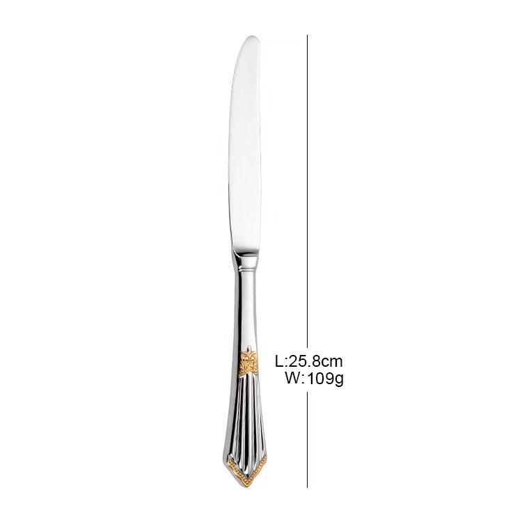 304 stainless steel knife, fork, spoon, hotel Western tableware, steak knife, fork, dessert spoon, fork, 4 piece set