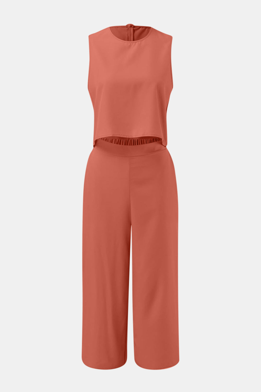 Ensemble haut à col rond et pantalon large