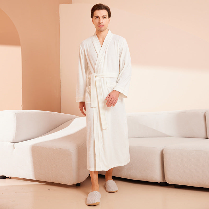 Peignoir homme et femme serviette tissu yukata à manches longues serviette de bain peignoir absorbant séchage rapide style quatre saisons