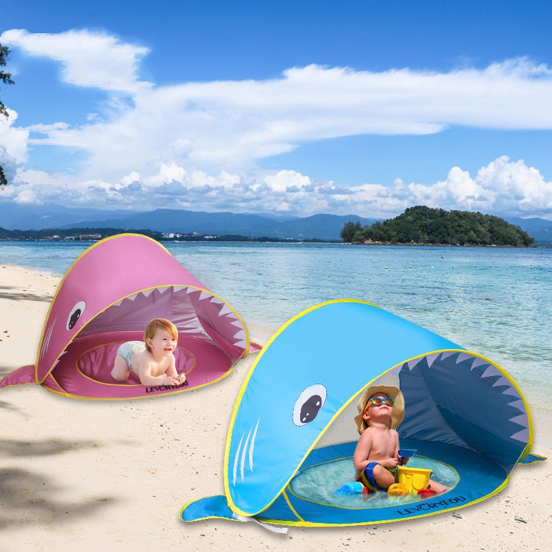 Tente de plage pour enfants, protection solaire et ombrage en bord de mer, tente de bac à sable entièrement automatique