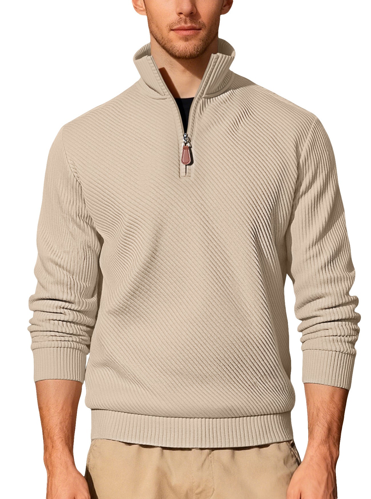 Long sleeved half zip sports hoodie