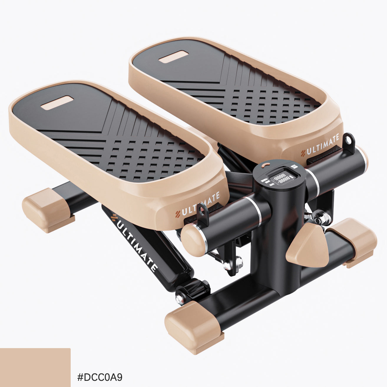 Mini stepper d'exercice pour le bureau à domicile, capacité de 330 lb, avec bandes de résistance et écran LCD, rose