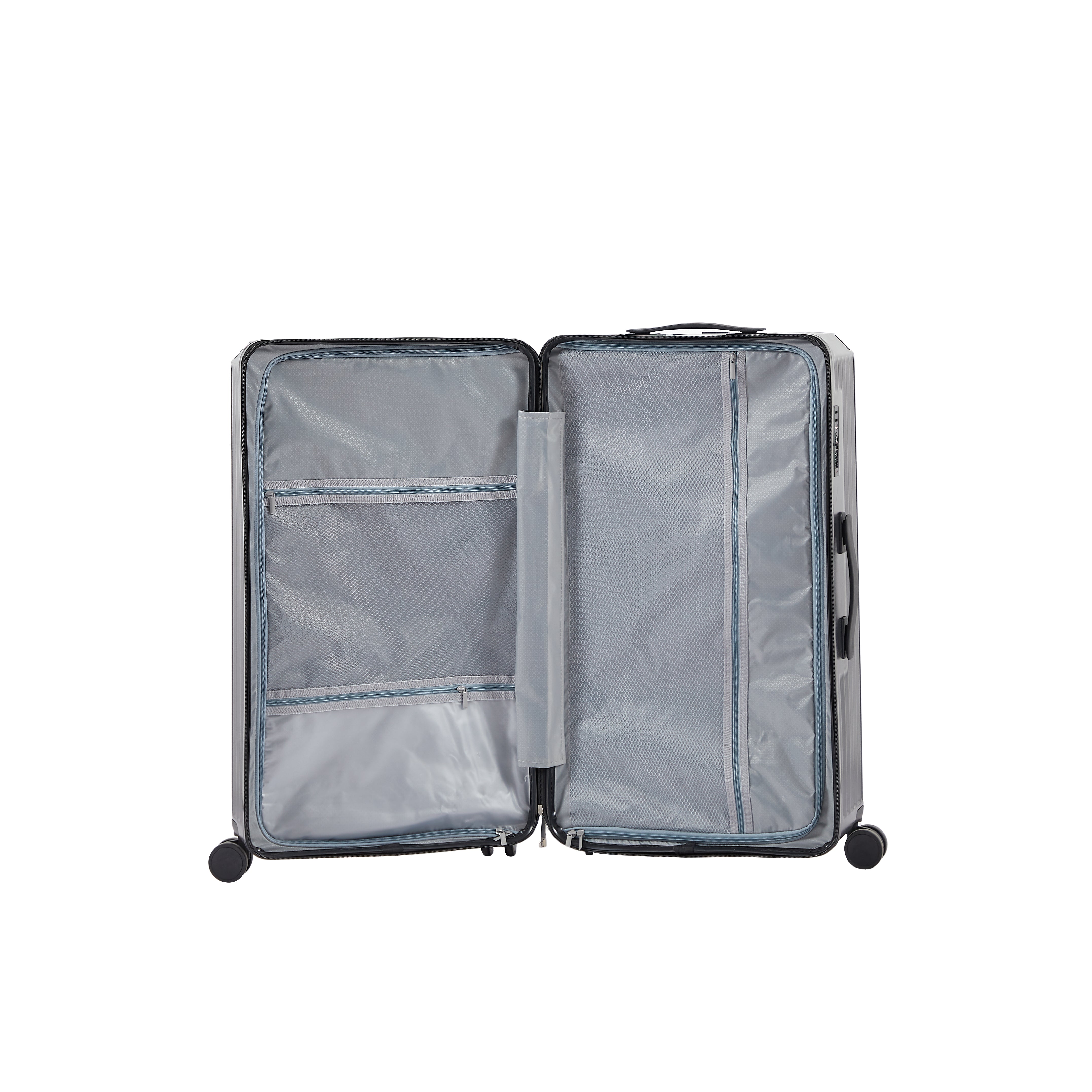 Ensemble de 4 valises (50, 61, 73, 74 cm, sac de voyage), valises légères et résistantes en PC et ABS avec porte-gobelet pliable, serrure TSA, gris