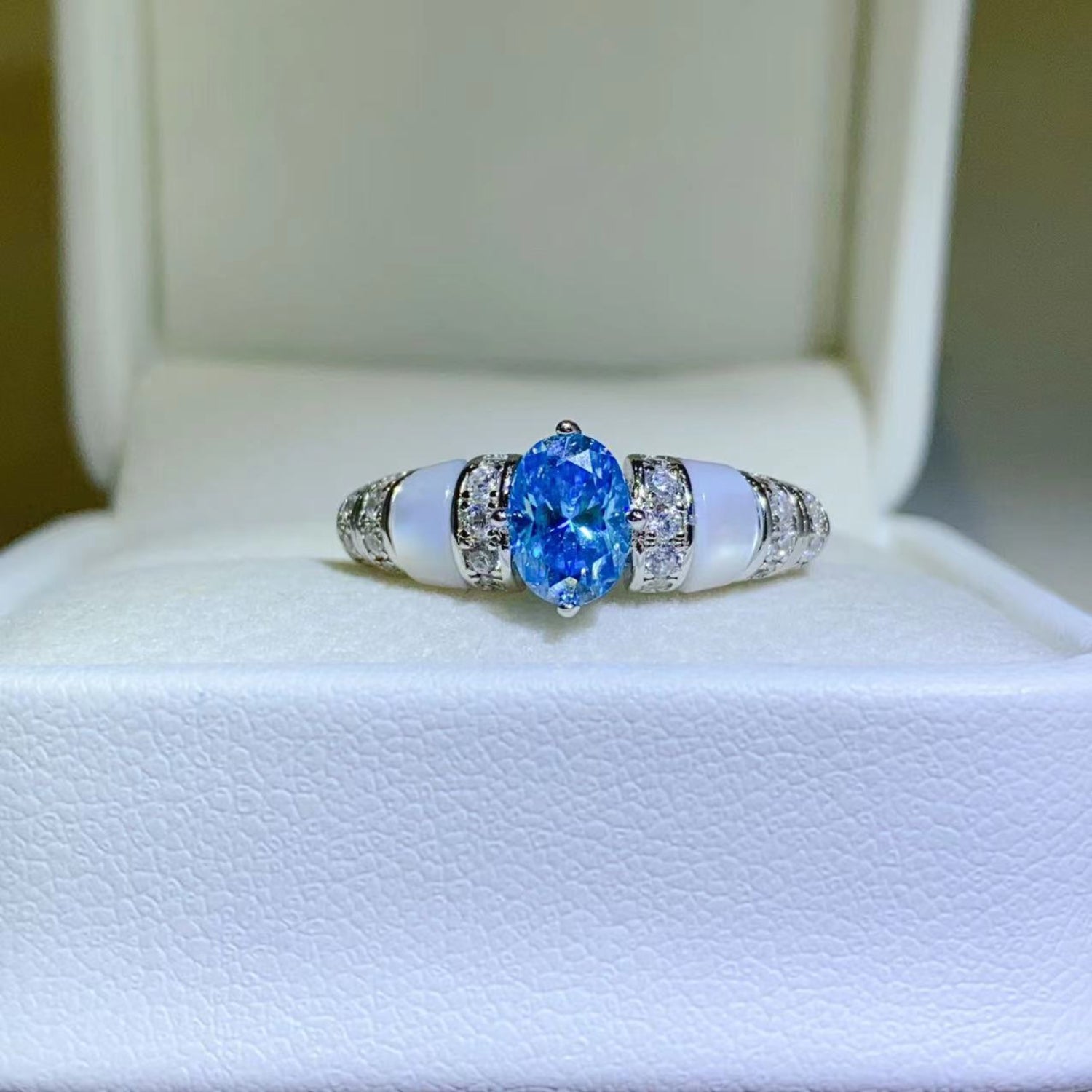Bague en argent sterling 925 avec moissanite de 1 carat