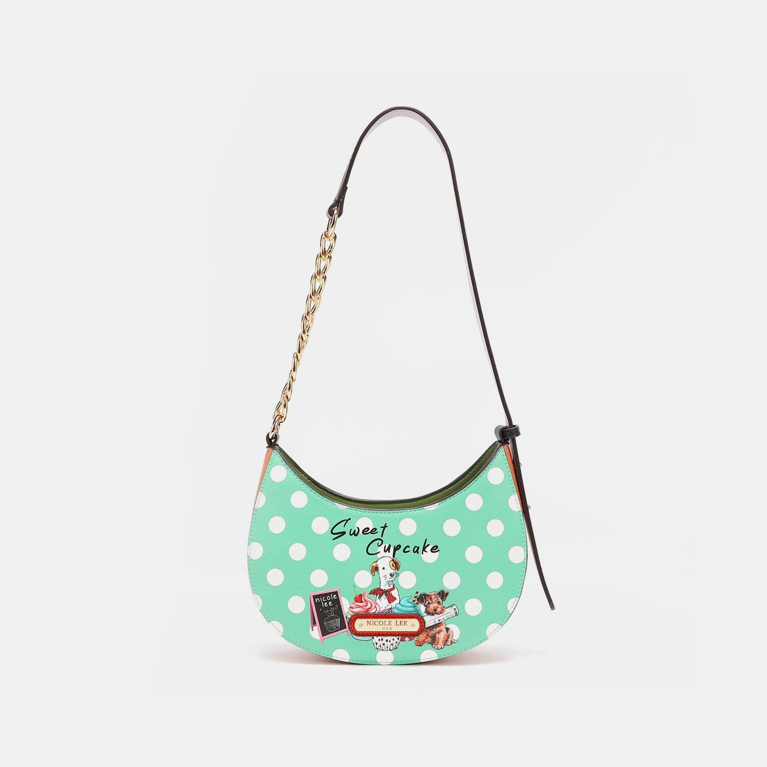 Sac à bandoulière en cuir vegan à pois Nicole Lee USA