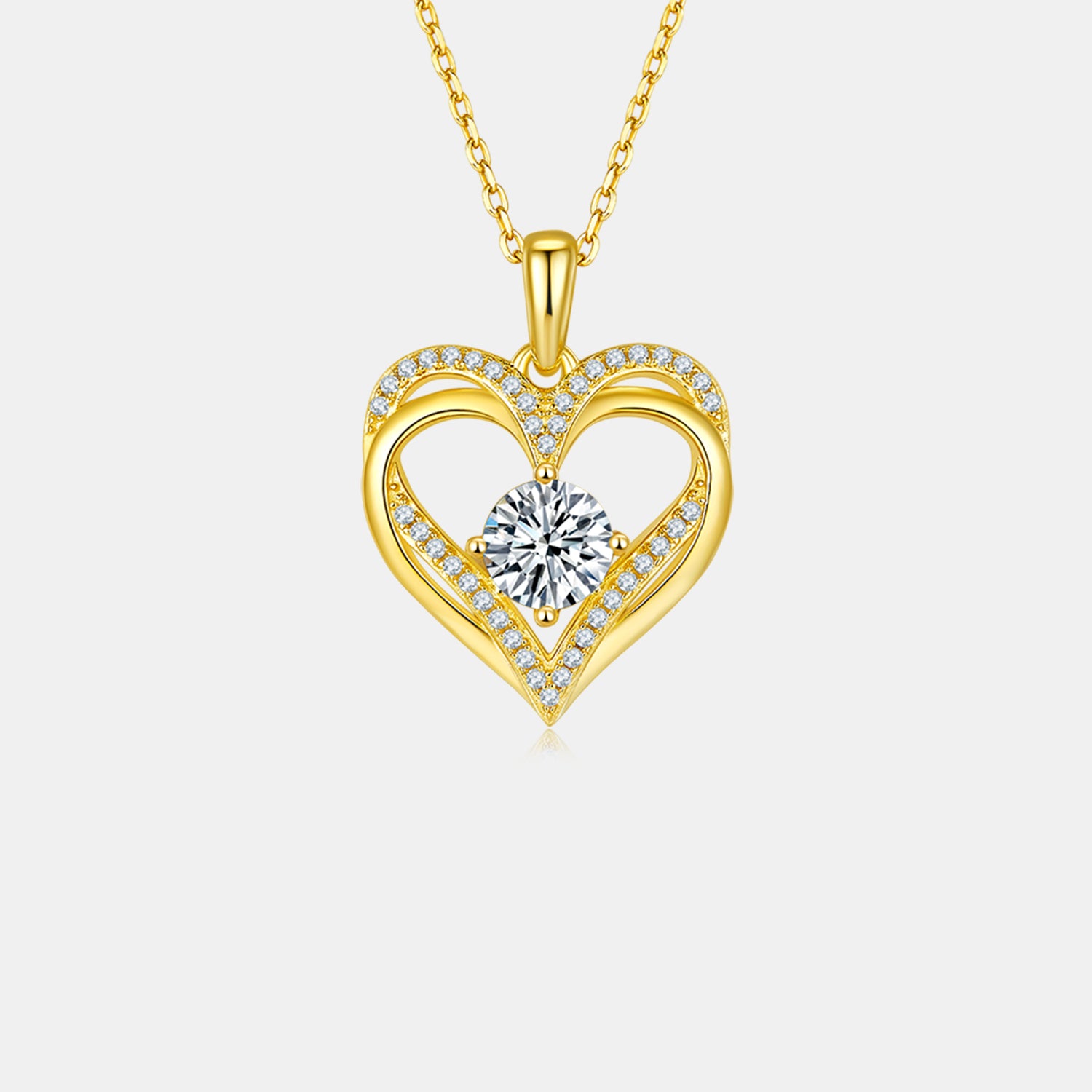 Collier cœur en argent sterling 925 avec moissanite de 1,2 carat