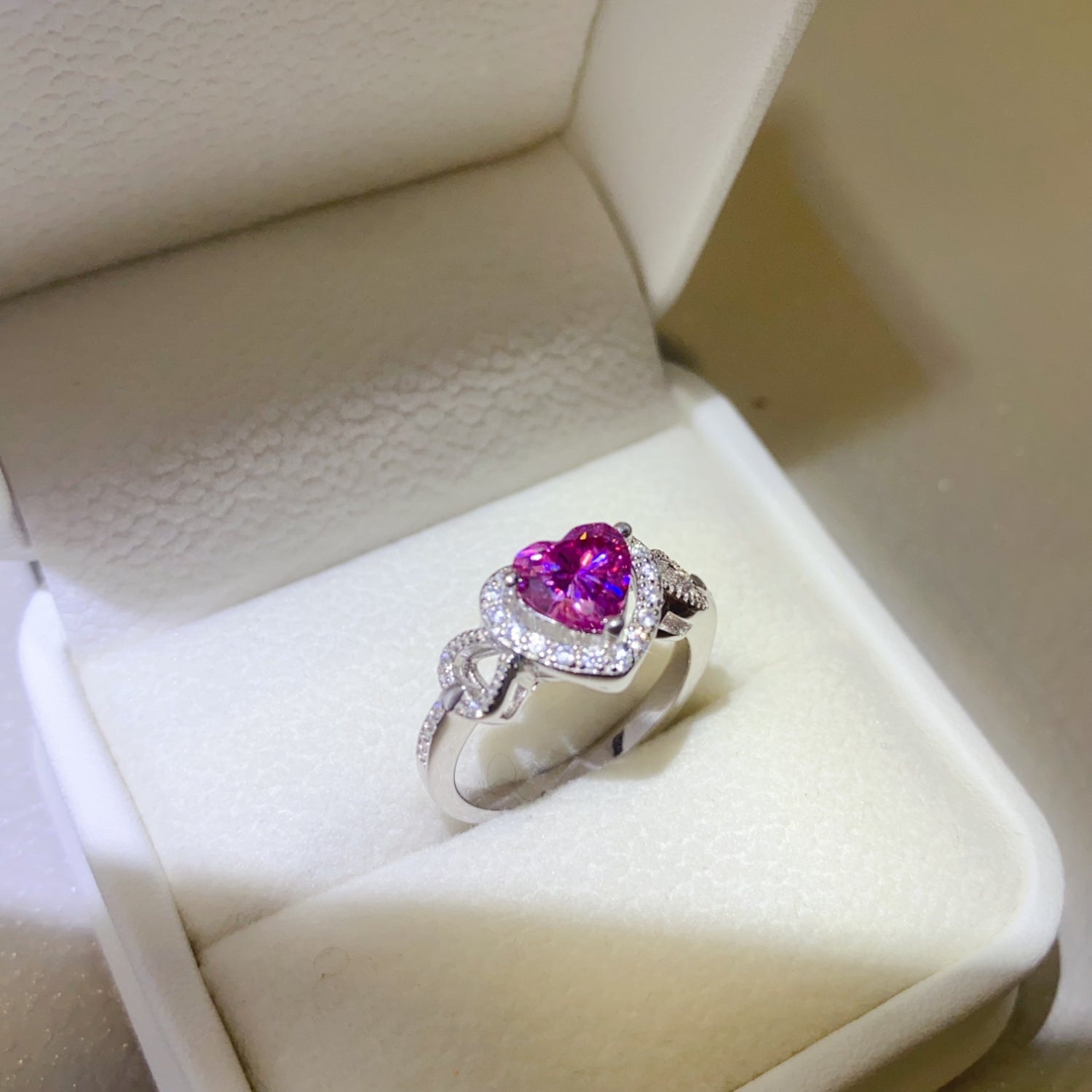 Bague en argent sterling 925 avec moissanite de 1 carat