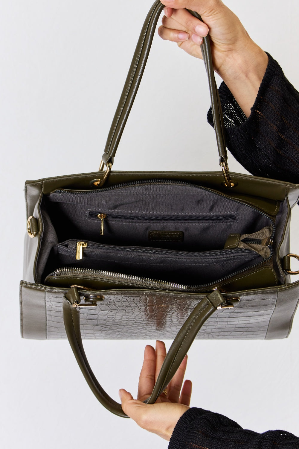 Sac à main en cuir PU texturé David Jones