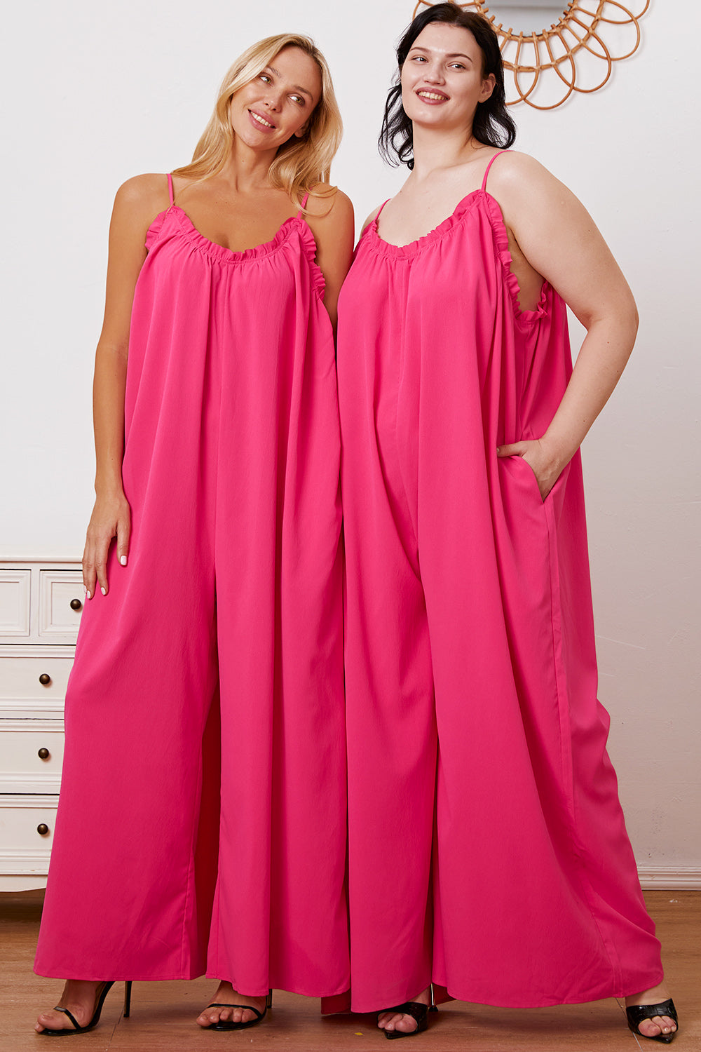Combinaison camisole Double Take taille réelle à volants et à nouer dans le dos avec poches