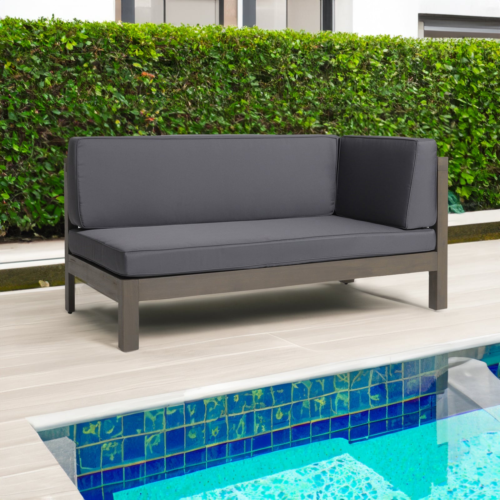 BANQUETTE D'ANGLE DROIT BRAVA X-BACK, GRIS FONCÉ