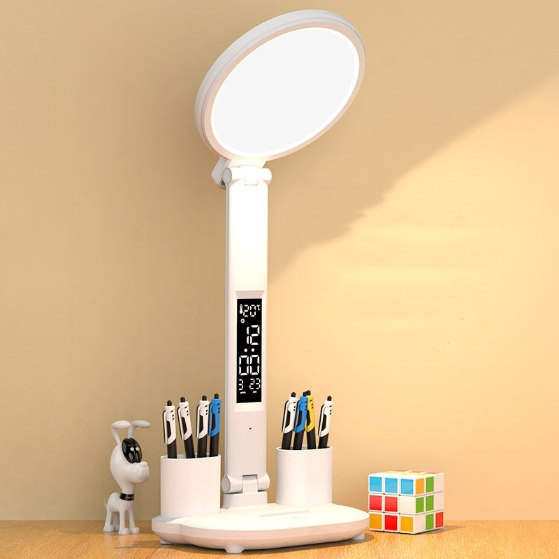 Lampe de table LED rechargeable par USB, intensité variable, ventilateur LED pliable, protection des yeux, veilleuse de lecture