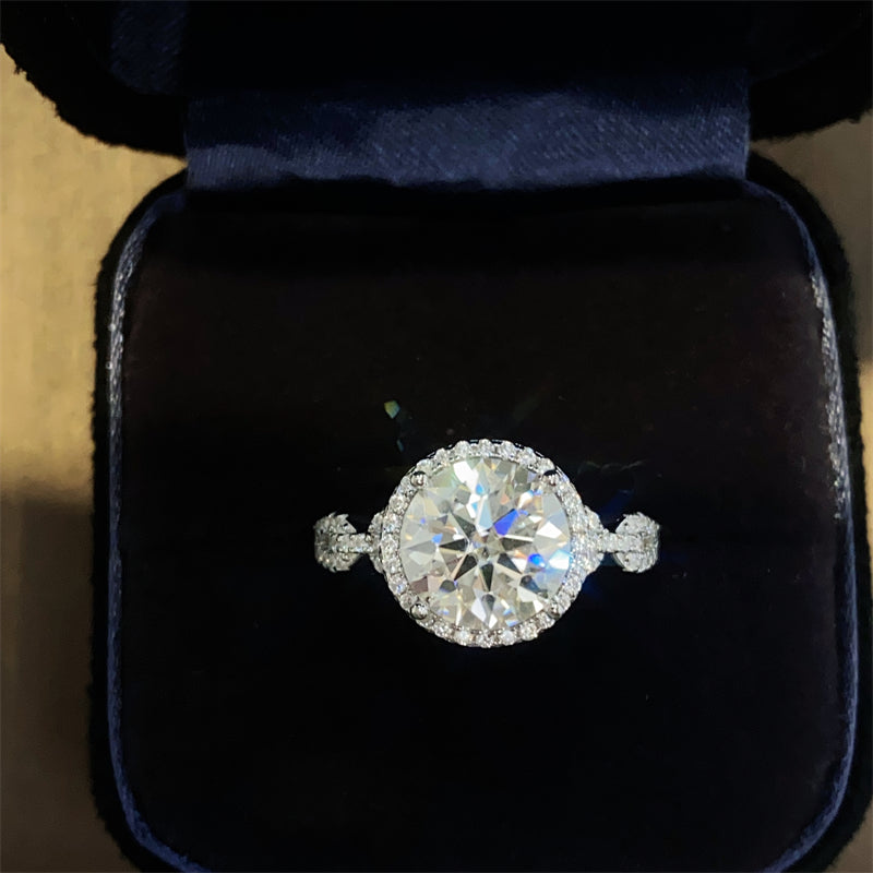 Bague en argent sterling 925 avec moissanite de 3 carats