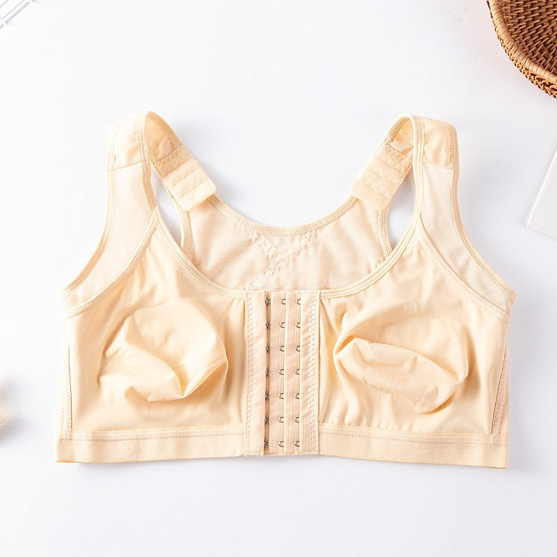 Nouveau soutien-gorge de fitness grande taille sans coussinets de poitrine, boucle avant pour la respirabilité et le confort, et soutien-gorge de sport sans anneaux en acier