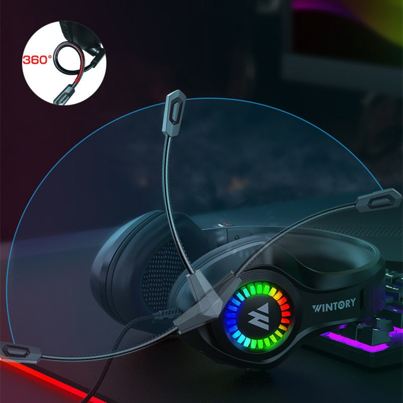 Casque de jeu monté sur la tête, écouteurs filaires lumineux pour e-sports, téléphones portables, ordinateurs, casques d'ancrage cool