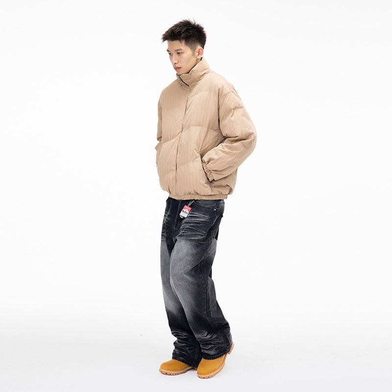 High-end Tweed Stand Collar Short Thick Cotton Coat Jacket