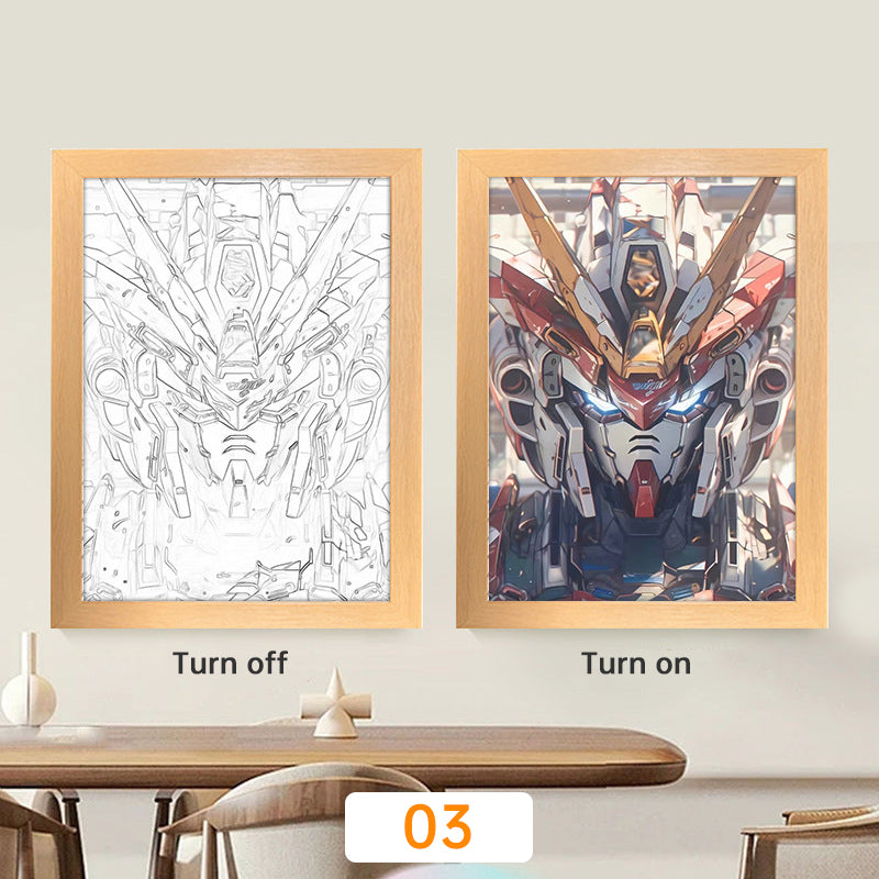 Lampe de lune à LED avec peinture lumineuse animée Kyojuro Rengoku Kimetsu Demon Slayer, cadre photo pour décoration murale de chambre, cadeaux Hoom Deco No Yaiba