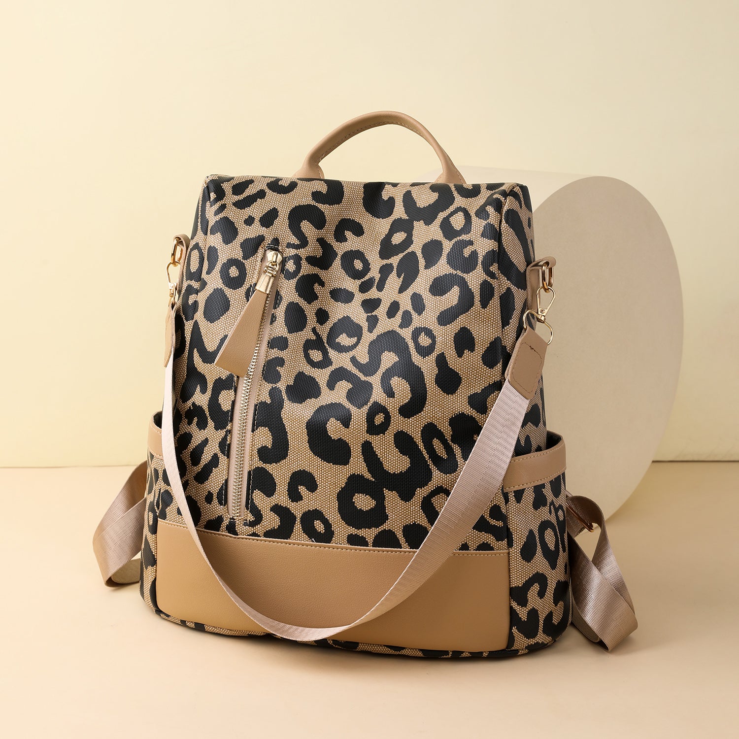 Sac à dos en cuir PU léopard