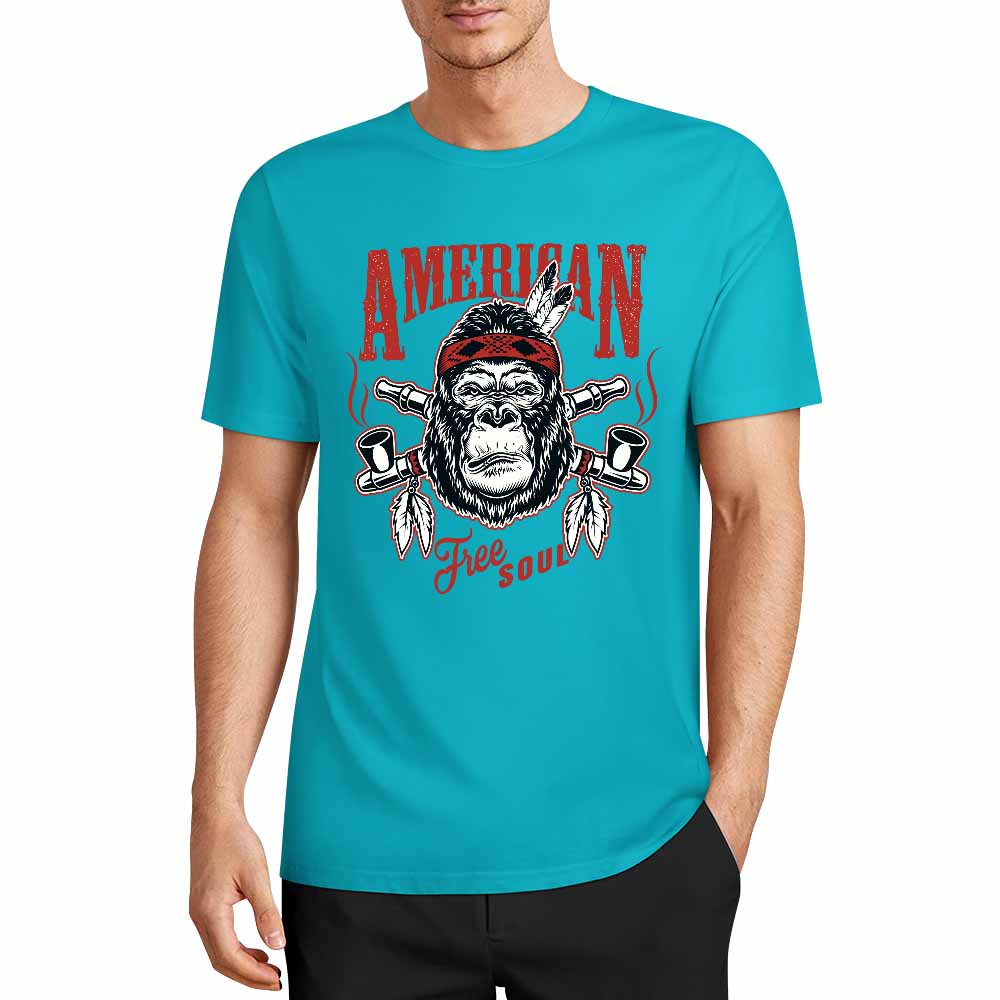 New 2025 Pure cotton short sleeved T-shirt Front print Multiple colors