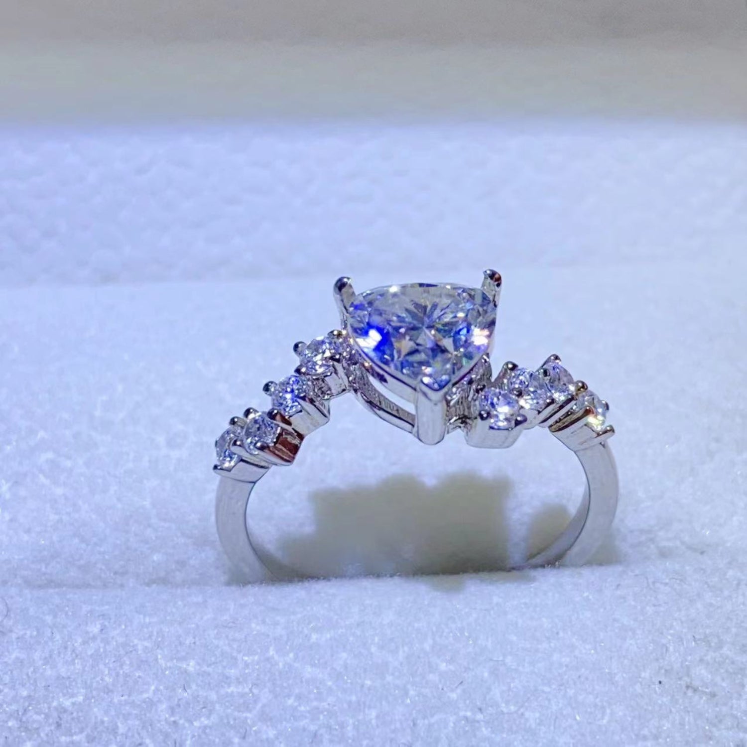 Bague en argent sterling 925 avec moissanite de 1 carat