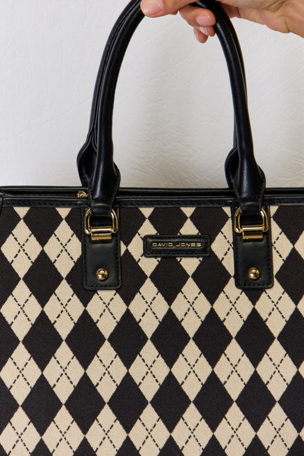 Sac à main en cuir PU à motif losanges David Jones