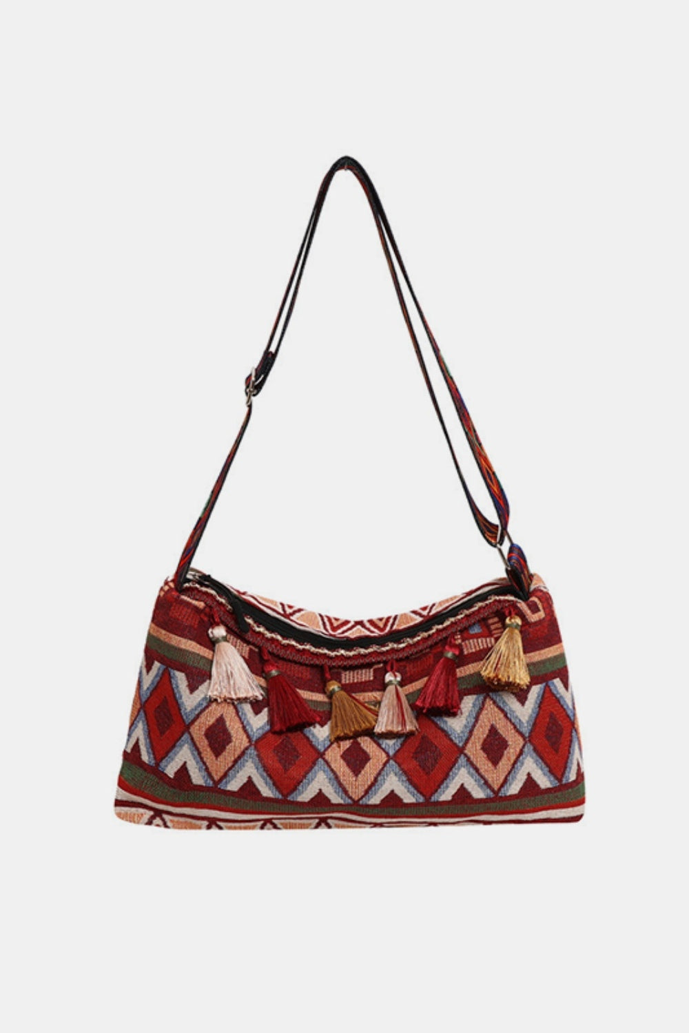Sac à bandoulière réglable à pompon