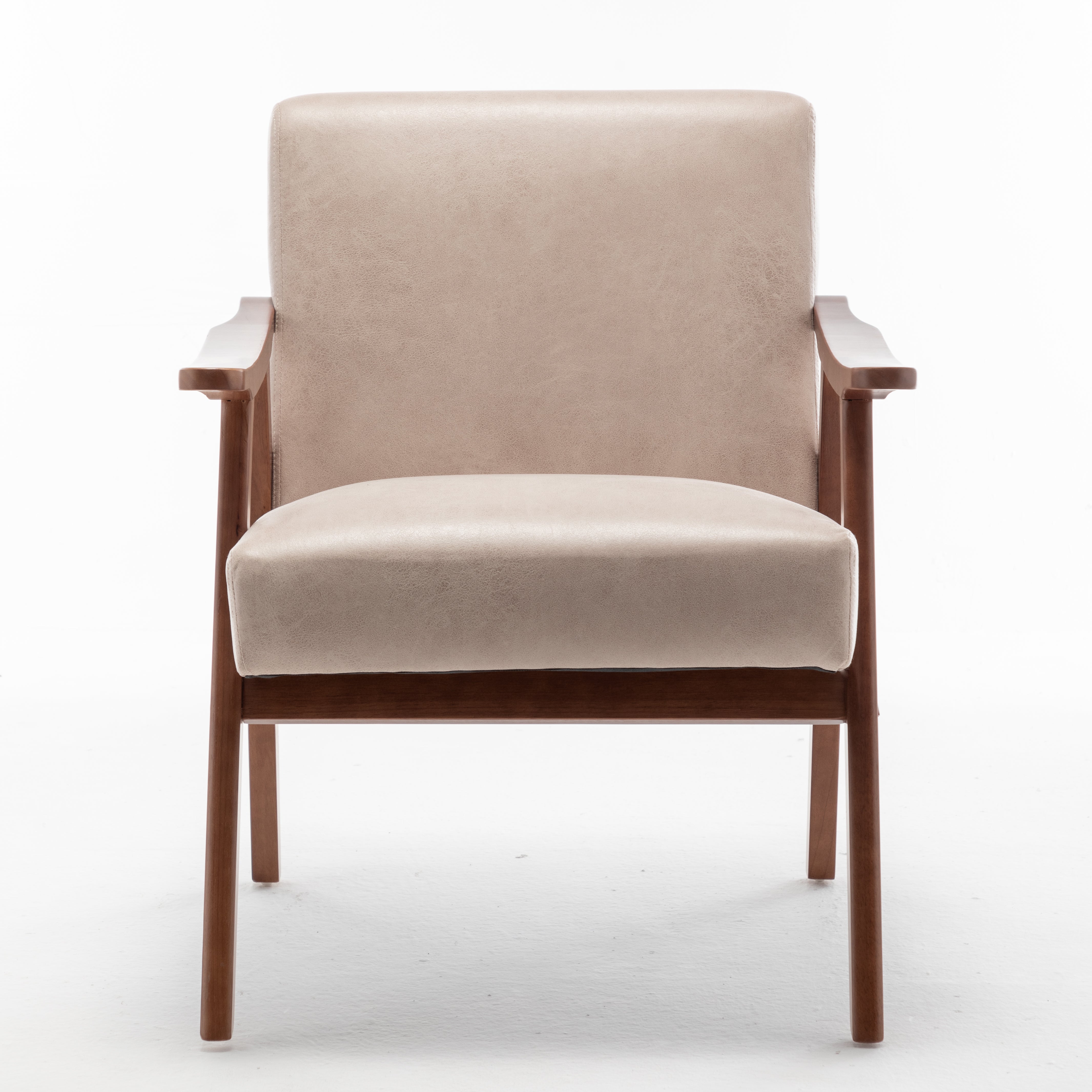 Chaise de salon à cadre en bois massif, chaise d'appoint avec dossier épais, chaise décontractée Indoo