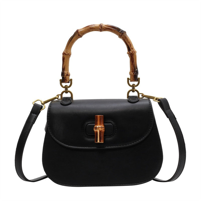 Sac à main en bambou pour femme, sac à bandoulière rétro