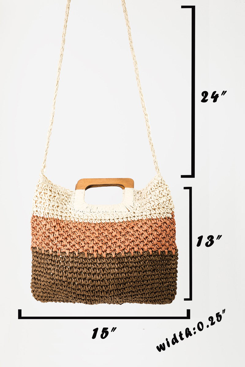 Sac fourre-tout tressé double usage Fame Color Block