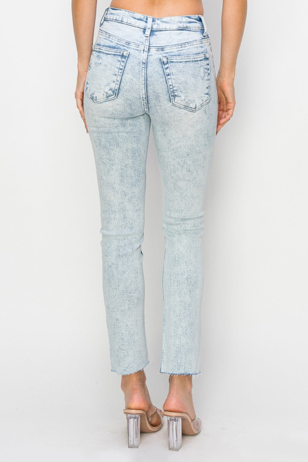 Jean skinny taille haute effet vieilli Risen