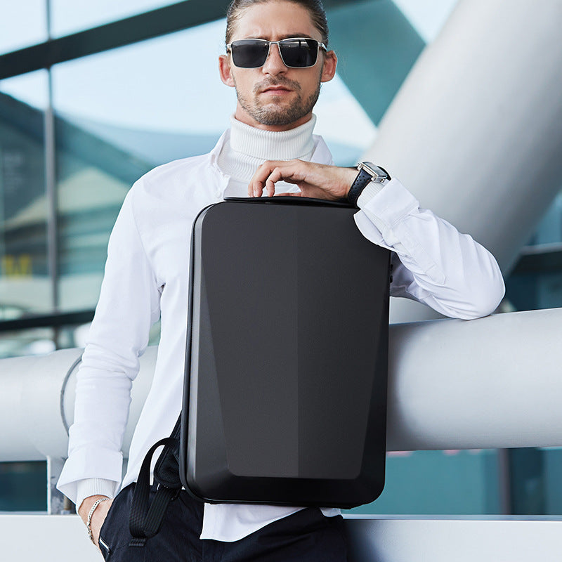 Sac à dos pour homme, sacoche rigide pour ordinateur portable, étanche, avec port USB