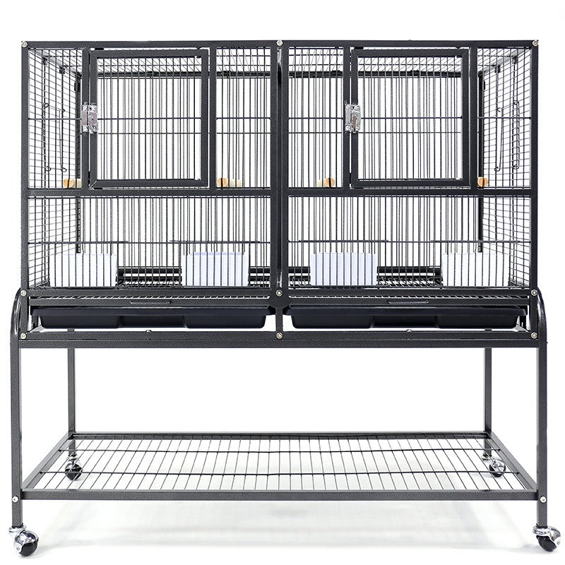 Cage d'élevage pour grands groupes d'oiseaux, cage à perroquets à trois niveaux, grande cage assortie, cage Xuanfeng en peau de tigre et pivoine