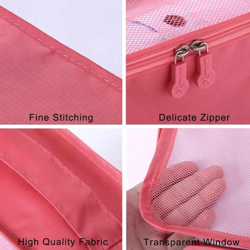 Ensemble de 6 sacs de rangement de voyage, sac de tri de vêtements imperméable, ensemble de 6 sacs de rangement de voyage