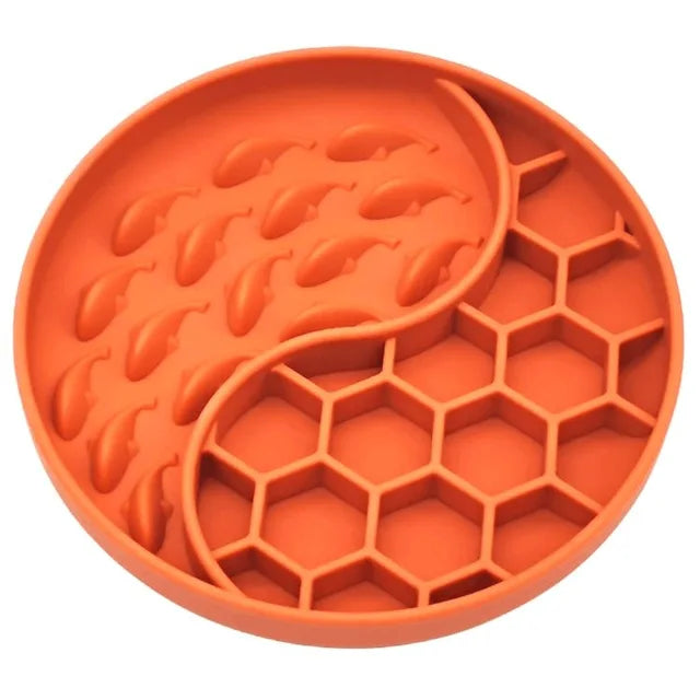 Gamelle pour chien en silicone résistant aux hautes températures, nouveau produit, gamelle pour chien en silicone à double compartiment, Slow Food, nid d'abeille