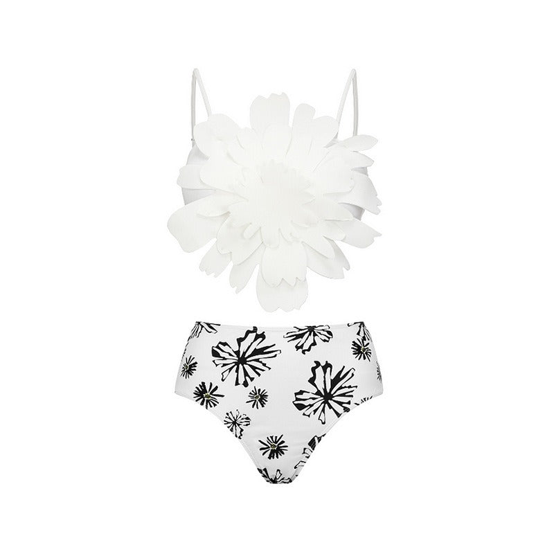 Maillot de bain bikini fendu à fleurs 3D Heavy Industry pour femme