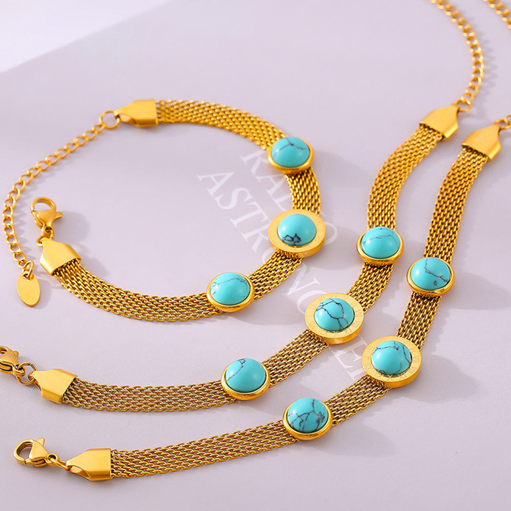 Bracelet en acier titane turquoise