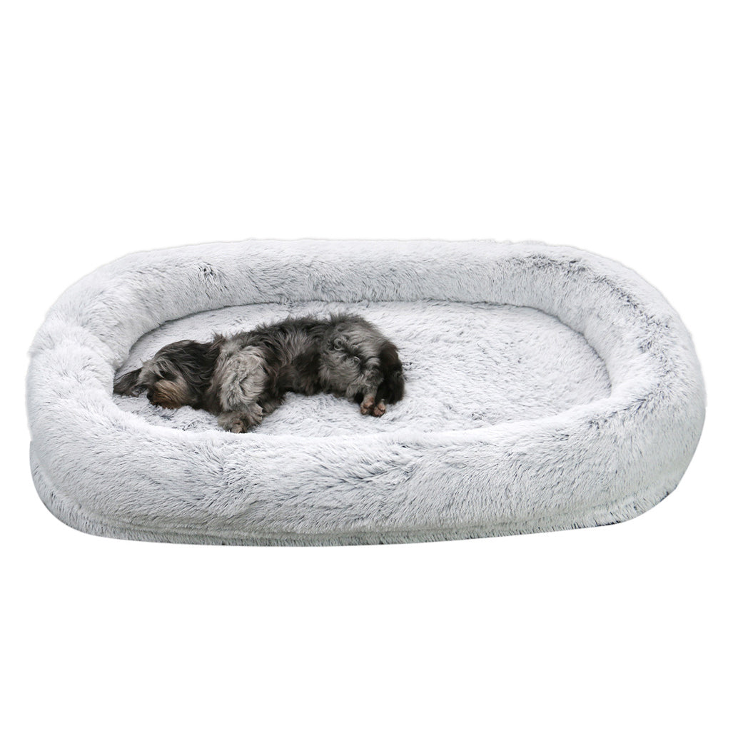 Niche pour chien, chaude en hiver, amovible et lavable, grand tapis en éponge, matelas de couchage pour animaux de compagnie