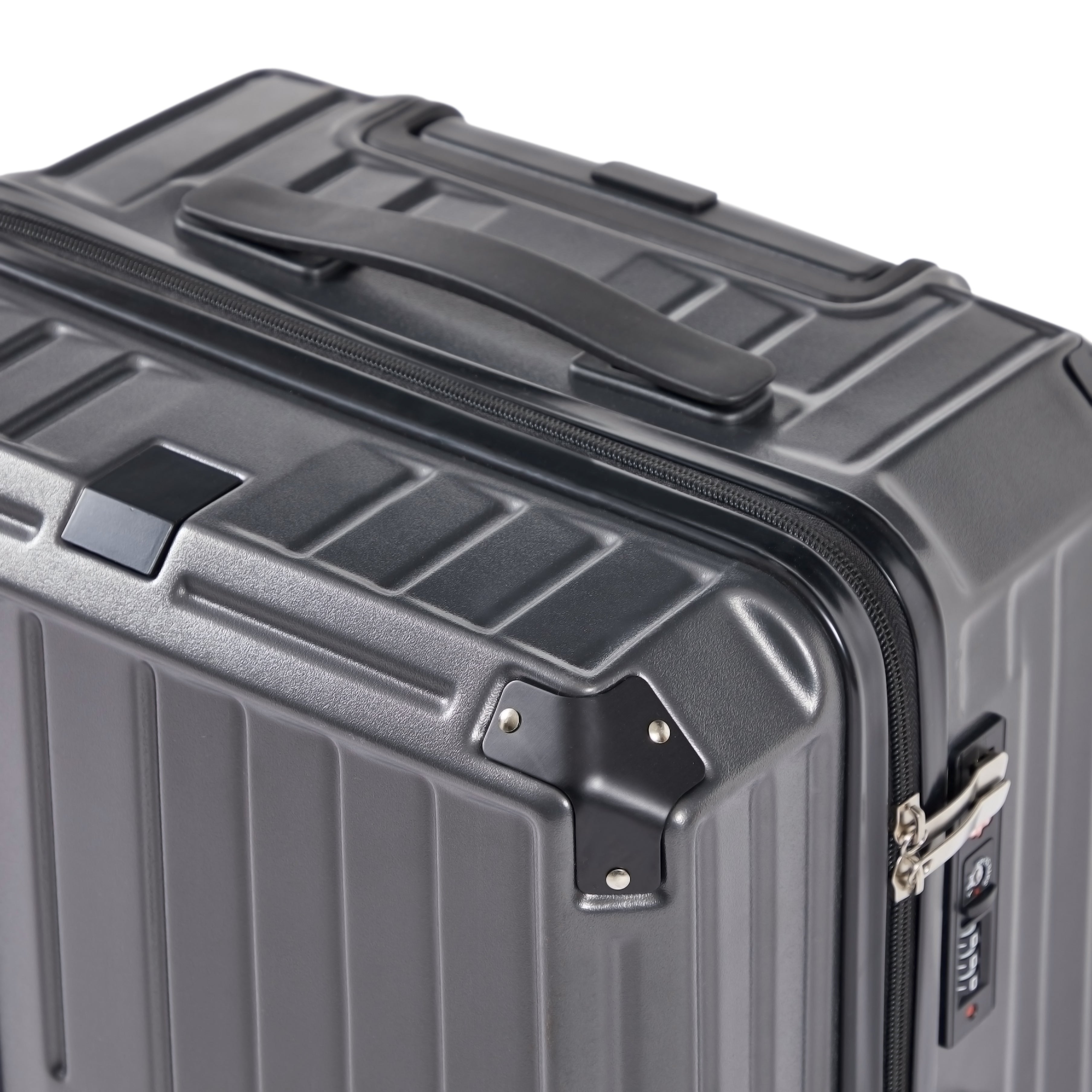 Ensemble de 4 valises (50, 61, 73, 74 cm, sac de voyage), valises légères et résistantes en PC et ABS avec porte-gobelet pliable, serrure TSA, gris