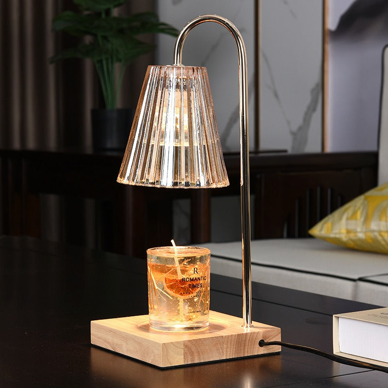 Nouvelle lampe de fusion de cire réglable et temporisée avec fonction d'éclairage à double usage, lampe chauffe-bougie d'aromathérapie simple et sans fumée