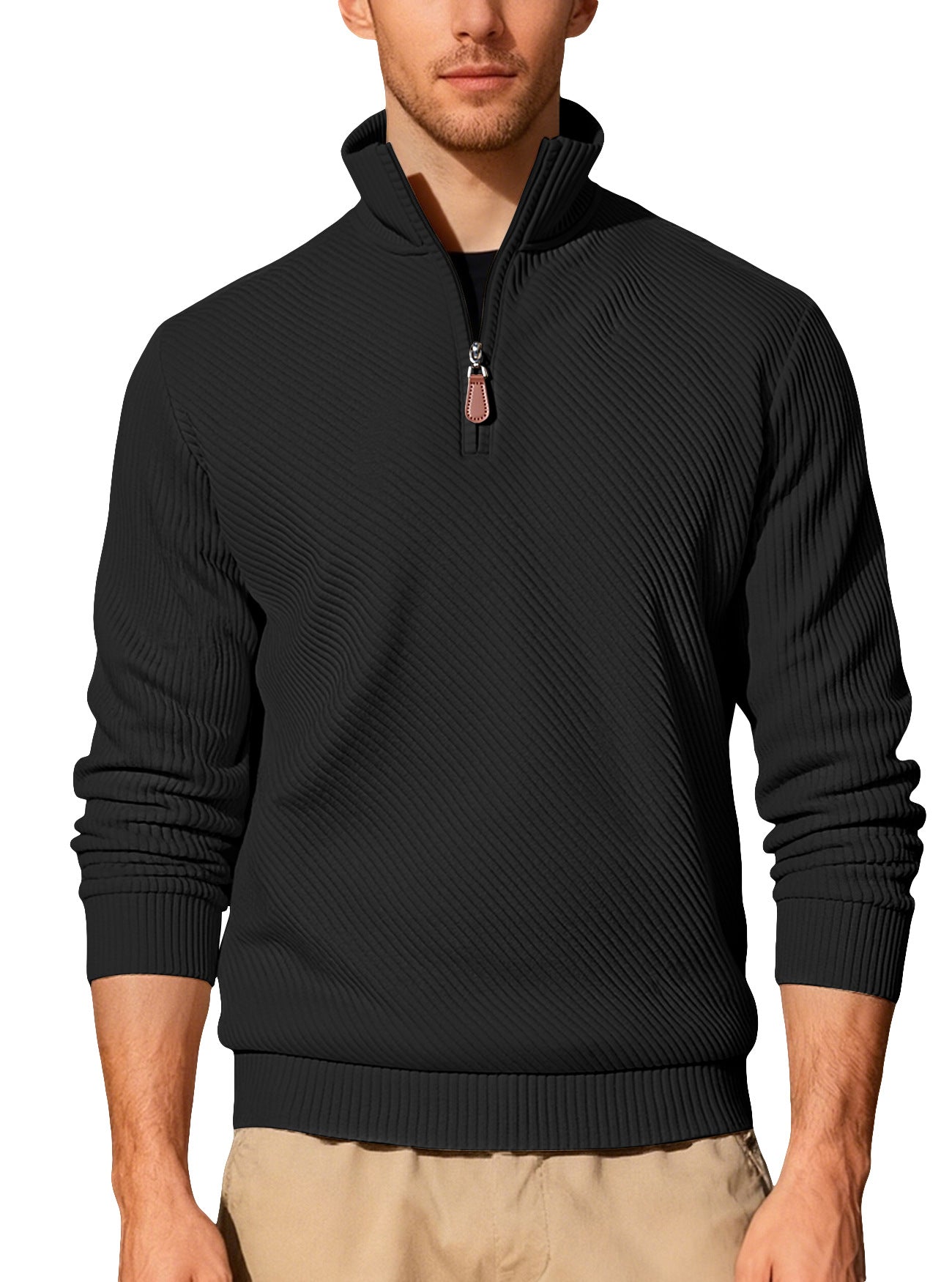 Long sleeved half zip sports hoodie