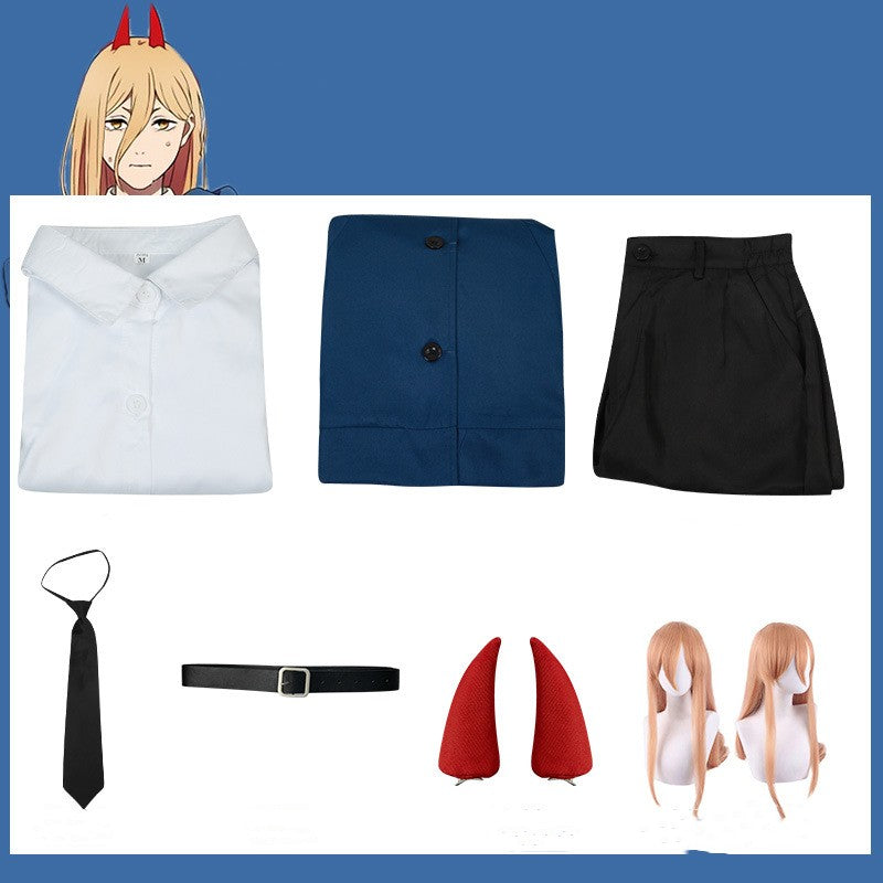 Costume de cosplay Chainsaw Man Chainsaw Man Pawa Cosplay Anime Uniforme Ensemble Perruque complète Costume de cosplay Vêtements pour femmes