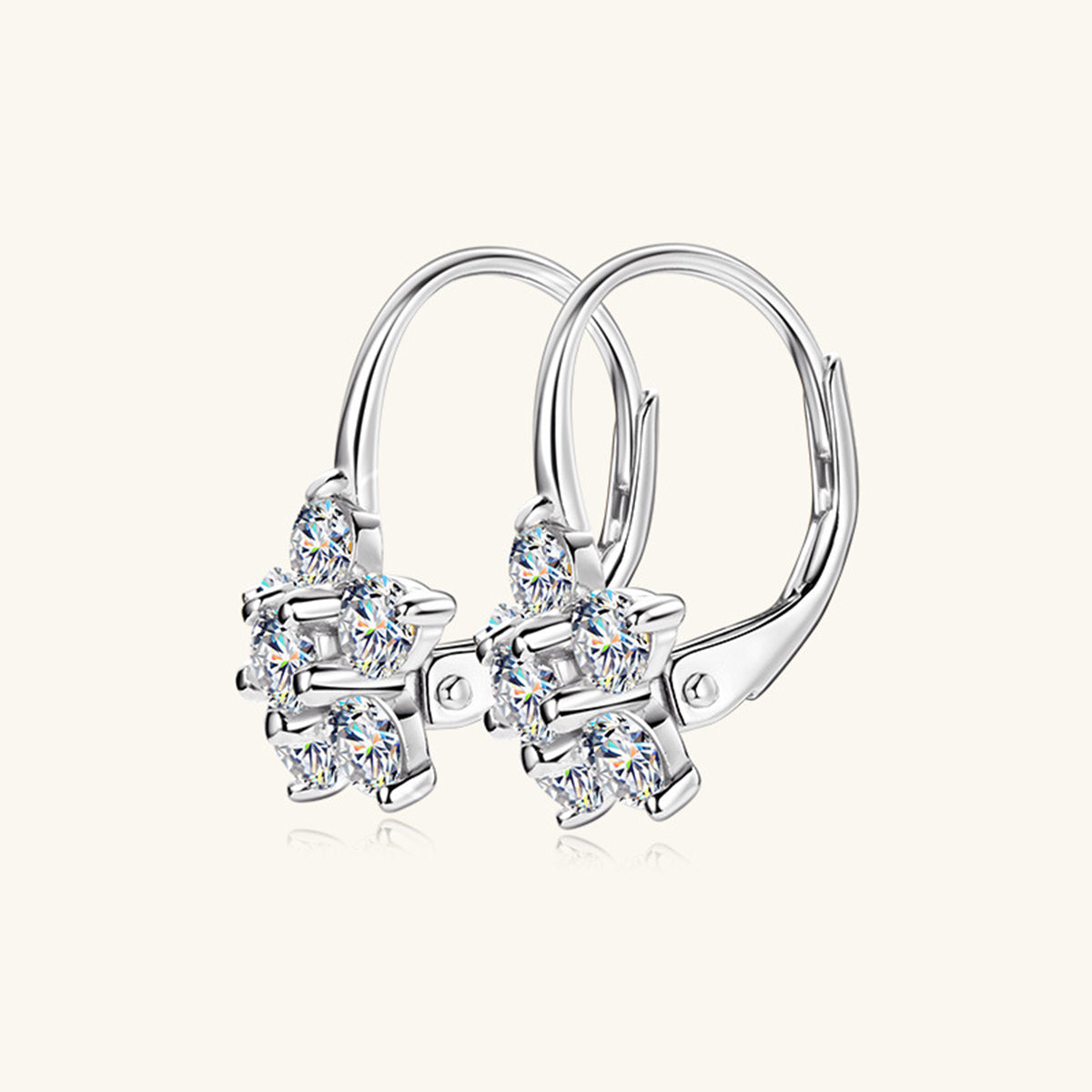 Boucles d'oreilles créoles en argent sterling 925 avec moissanite de 1,2 carat