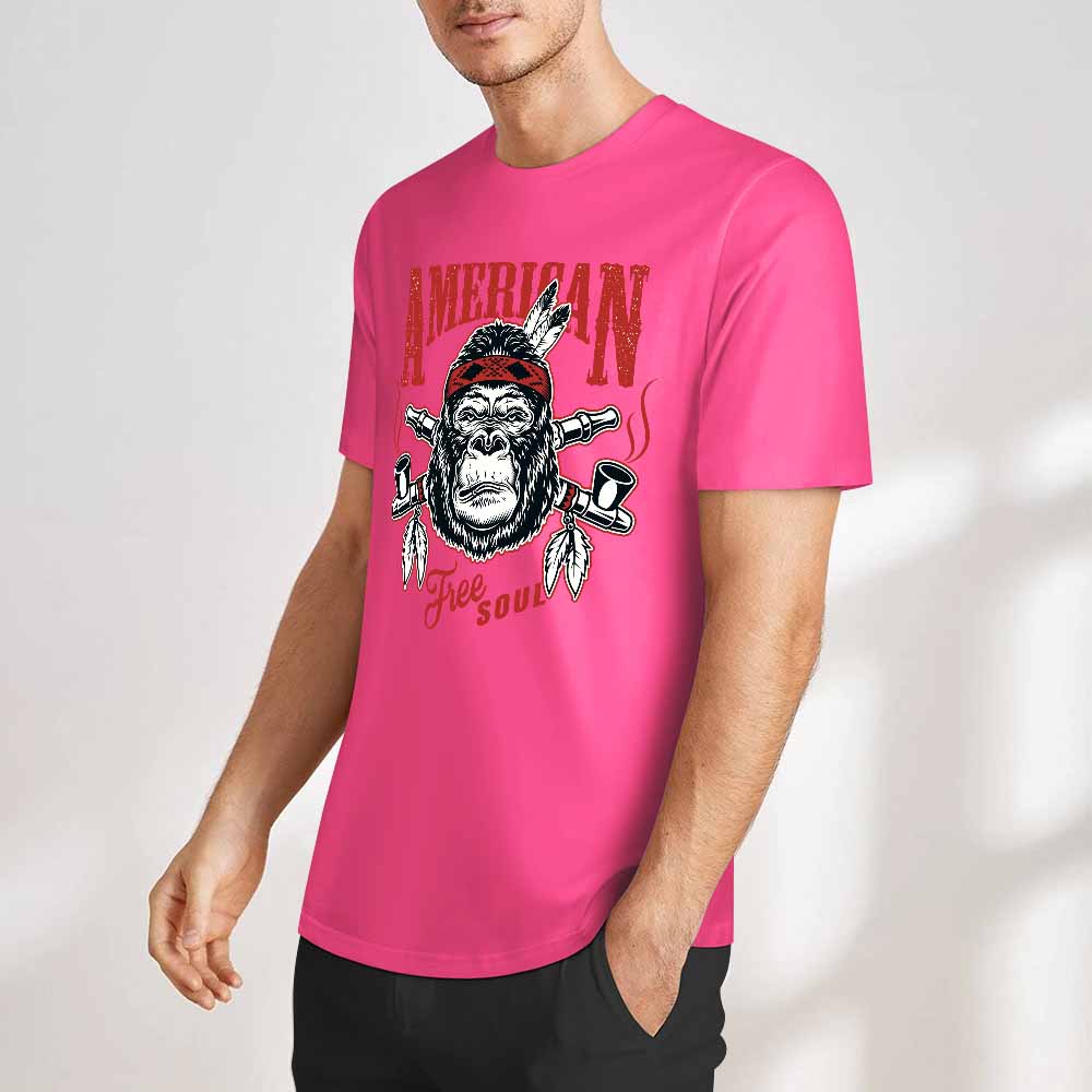 New 2025 Pure cotton short sleeved T-shirt Front print Multiple colors